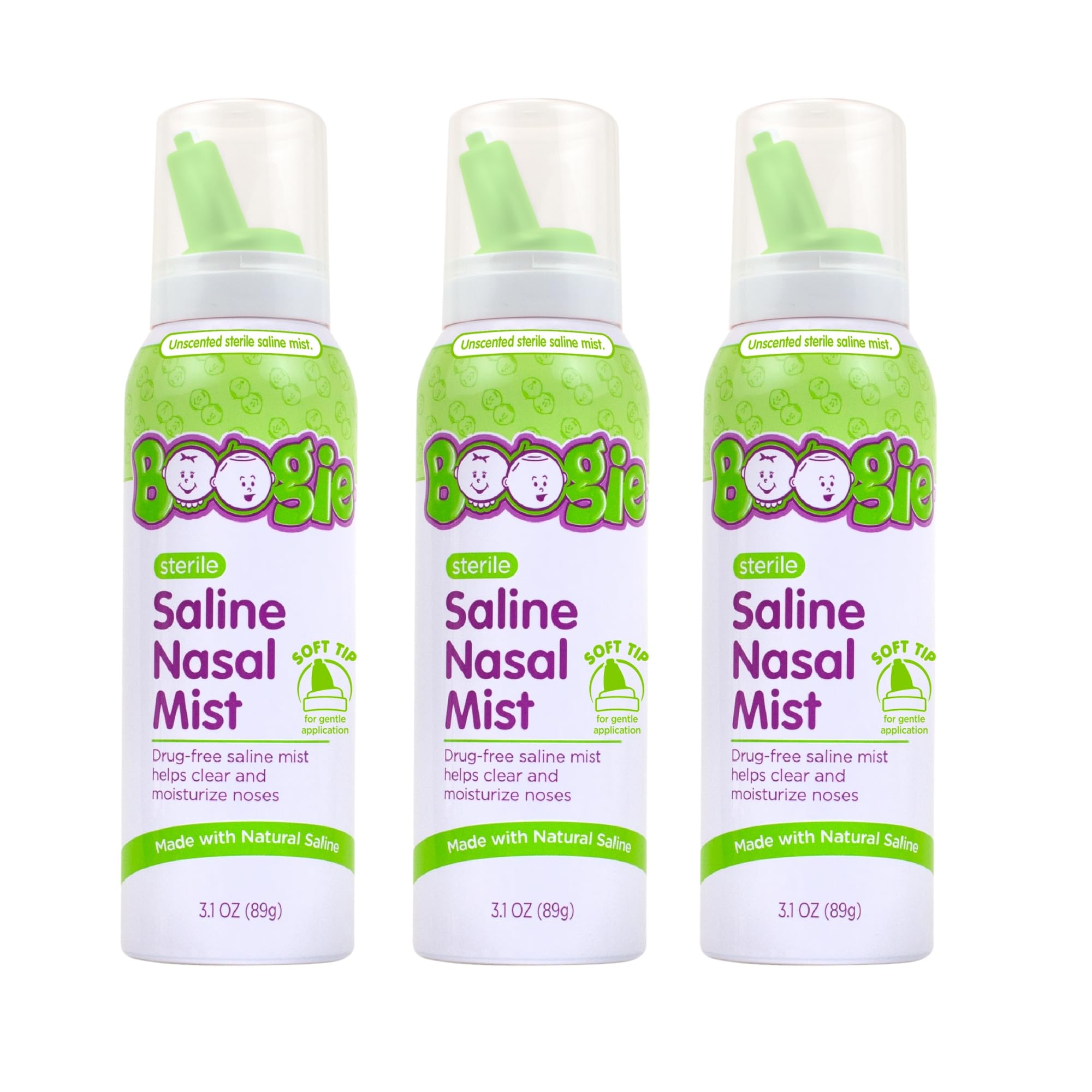 Boogie Baby atomizador nasal salino, alivio suave para congestión