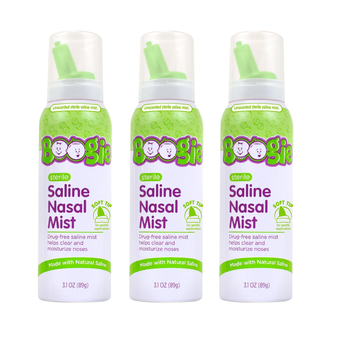 Boogie Baby atomizador nasal salino, alivio suave para congestión