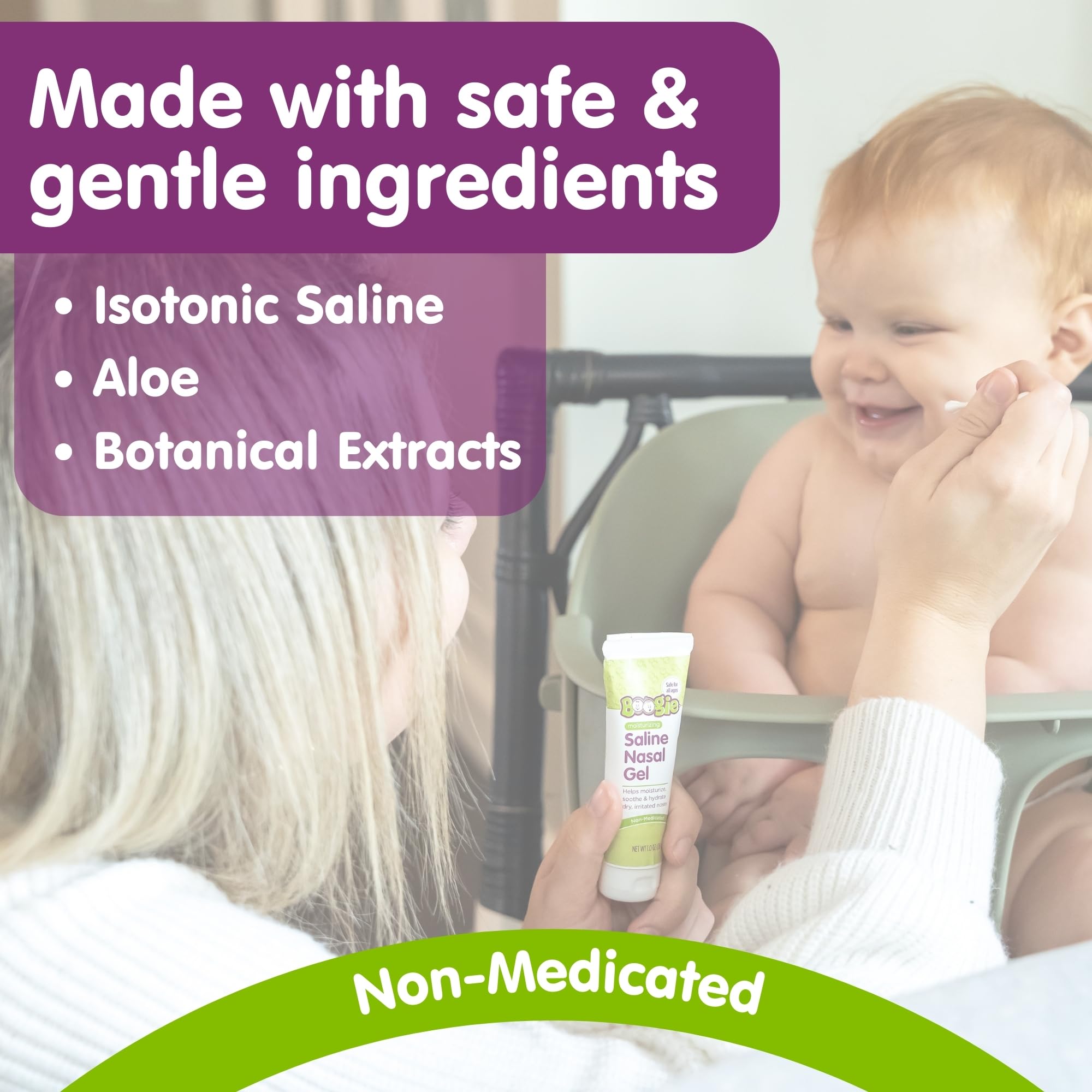 Boogie Gel nasal salino sin fragancia, ideal para narices sensibles.