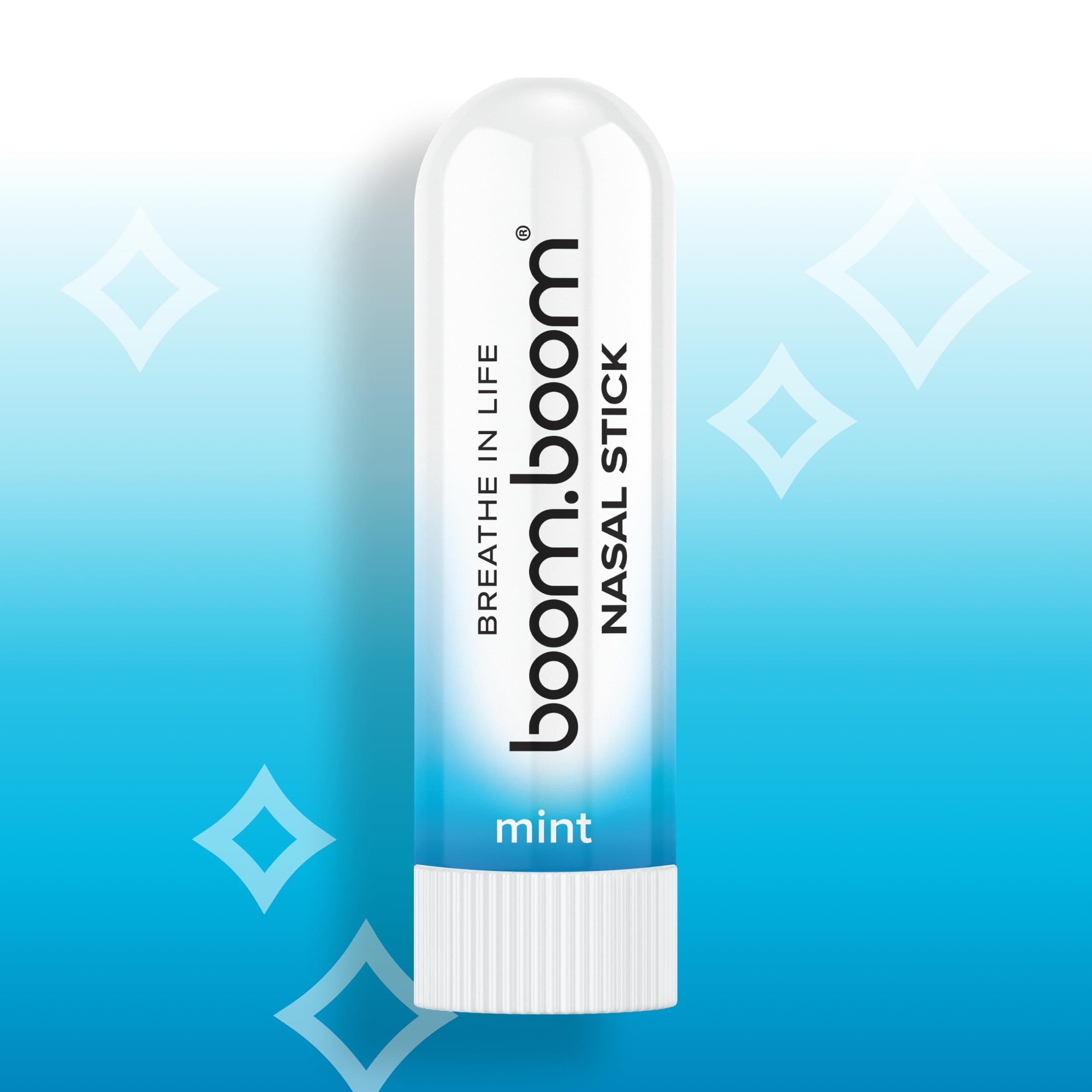 BoomBoom Nasal Stick fragancias menta y lavanda para elevar el ánimo.