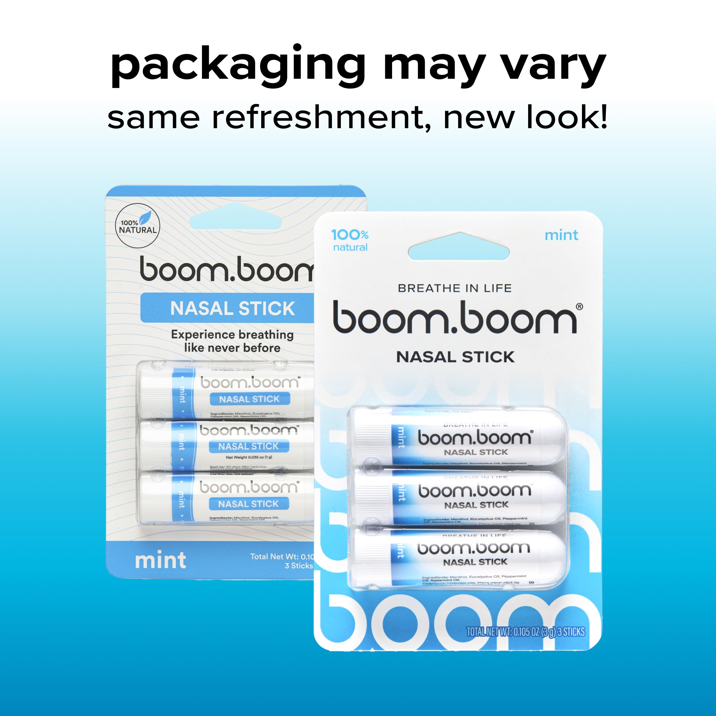 BoomBoom Nasal Stick — sensación refrescante para despejar vías y renovar el ánimo.