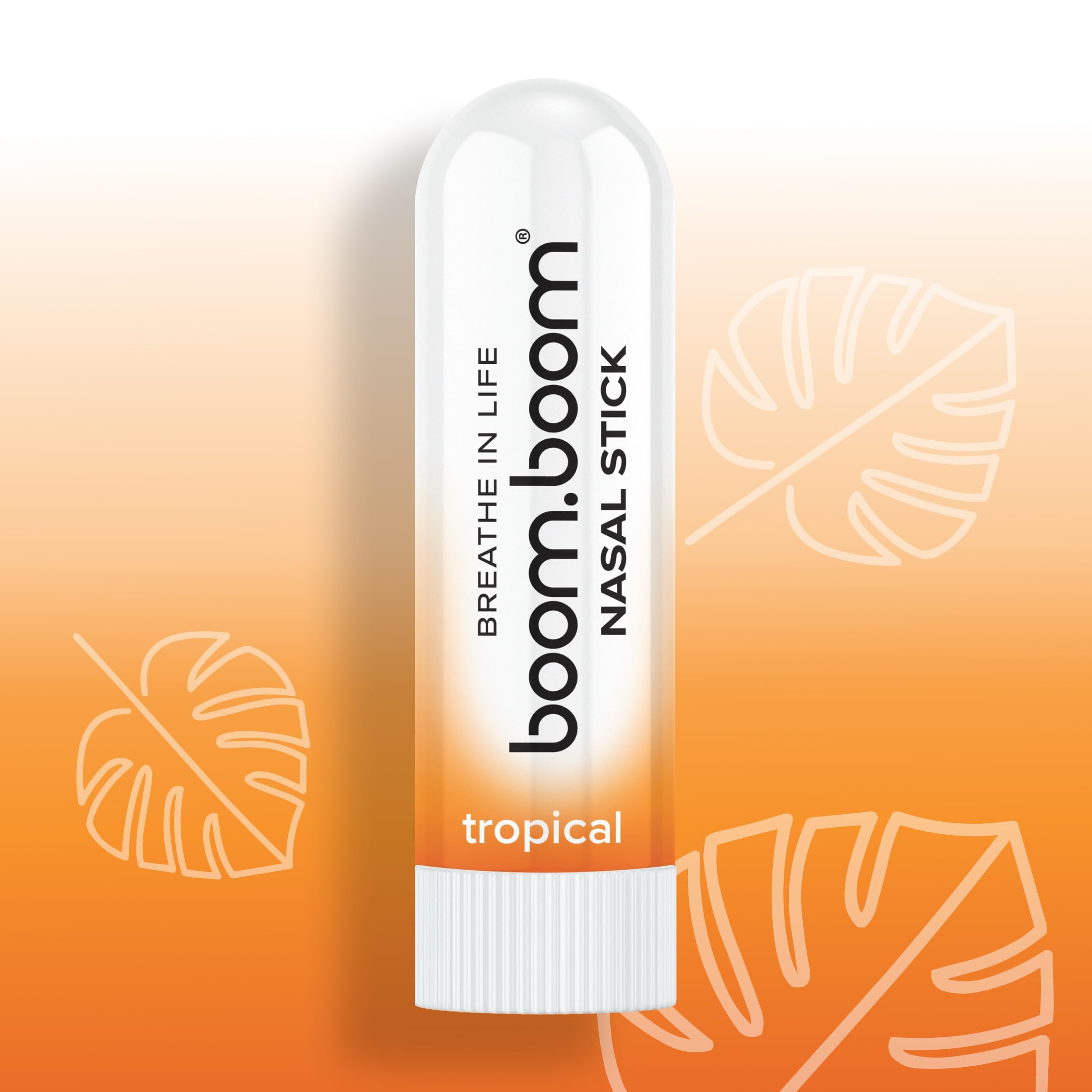 BoomBoom Nasal Stick tamaño compacto para uso diario en cualquier lugar.