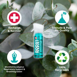 Conjunto de tres latas Boost Oxygen para viajes y altitud.