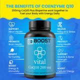 Cápsulas BoostCeuticals CoQ10 en mano: toma fácil con comida.