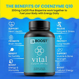 Etiqueta de BoostCeuticals CoQ10: información visible para dosis sencilla.