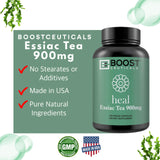 BoostCeuticals Essiac Cápsulas, etiqueta frontal, fácil toma diaria.