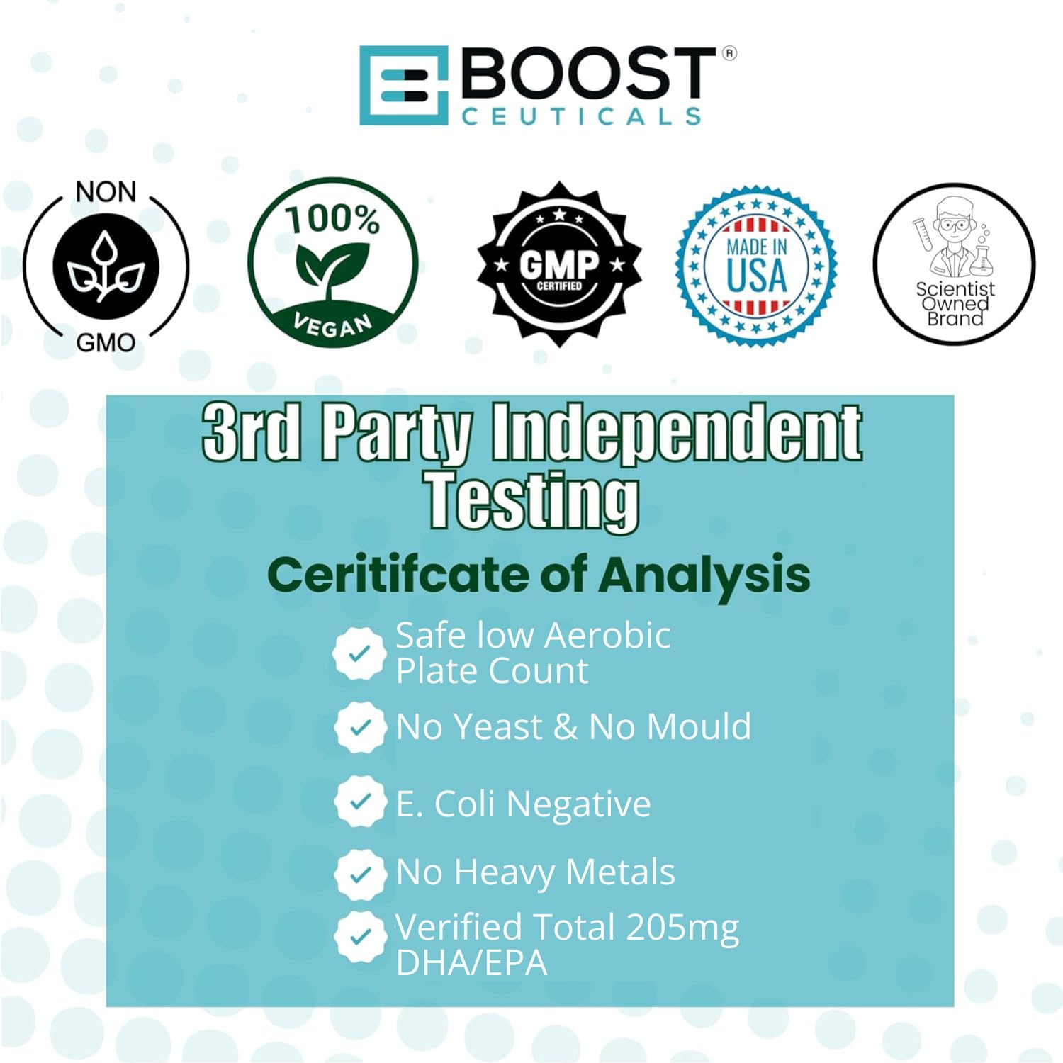 Dosis diaria de BoostCeuticals Omega de algas para mantenimiento sostenido