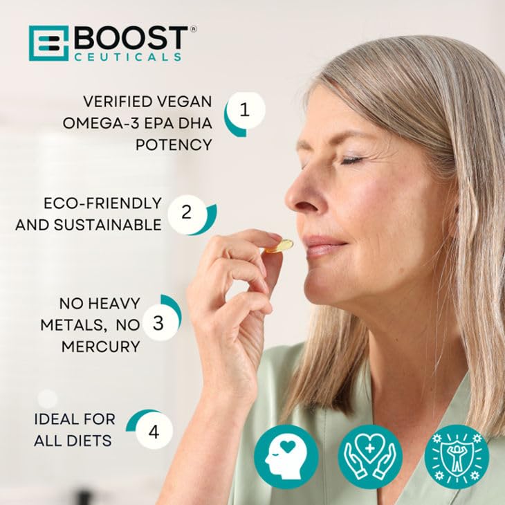 Toma con o sin comida BoostCeuticals Omega de algas, flexibilidad diaria