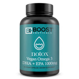 BoostCeuticals Omega3 de algas: cápsulas suaves para uso diario y apoyo cardíaco.