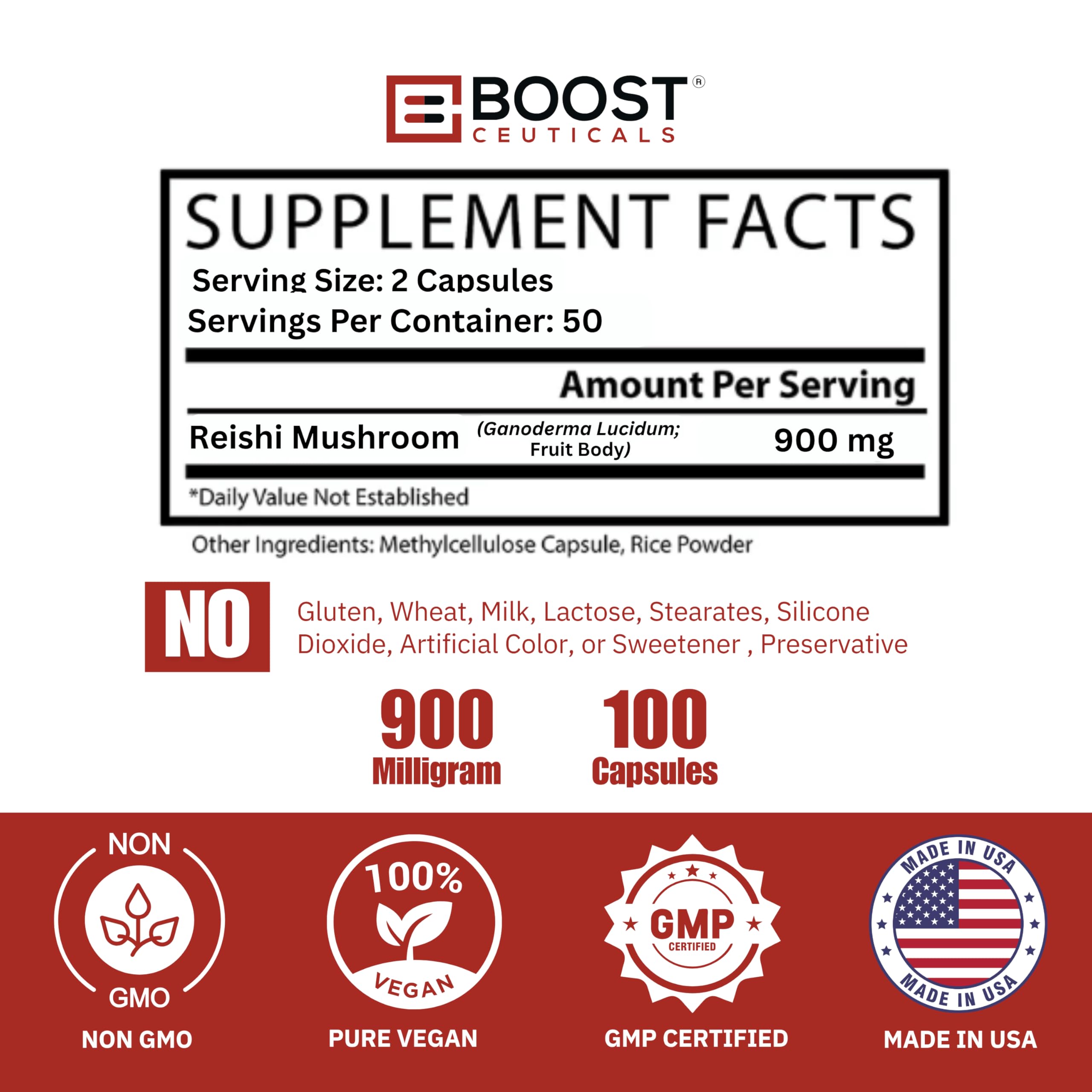 BoostCeuticals Reishi complemento cotidiano para rutina saludable.
