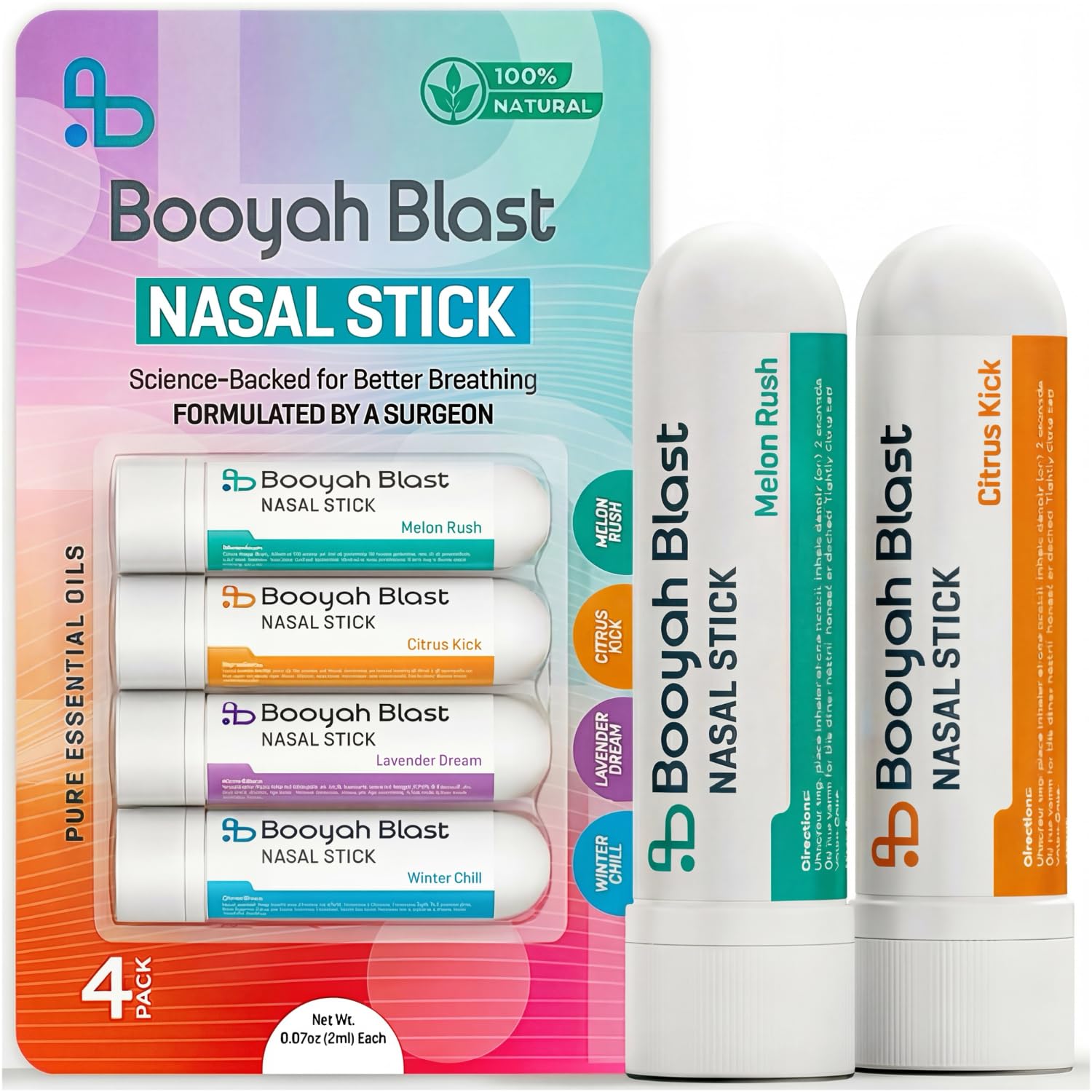 BOOYAH BLAST stick nasal, foco frío de invierno para despejar las vías respiratorias de forma natural