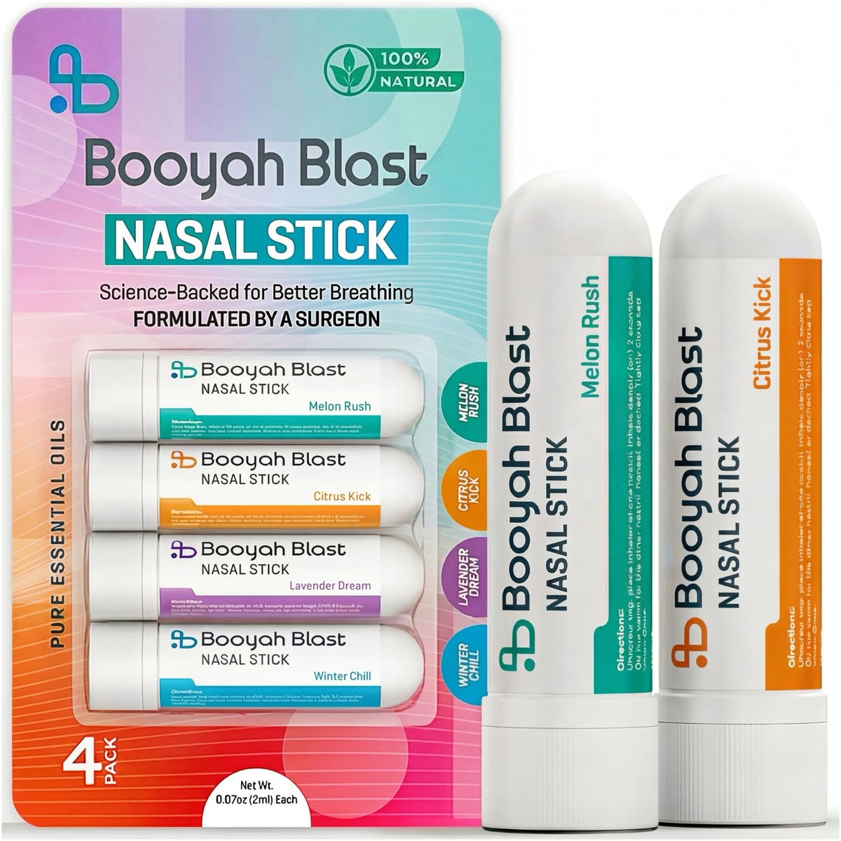 BOOYAH BLAST stick nasal, foco frío de invierno para despejar las vías respiratorias de forma natural