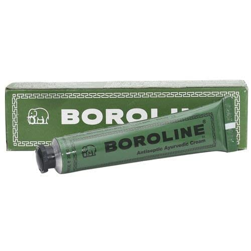 Aplicación suave de Boroline en la piel para cuidado diario.