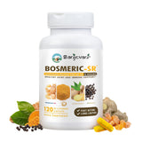 Bosmeric SR: botella de cápsulas para uso diario y soporte articular.