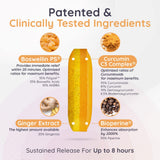 Bosmeric SR: primer plano de curcuma, pimienta negra y jengibre que componen la fórmula.