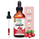 Botanic Choice Cranberry Extract en frasco ambar para conservar el extracto.