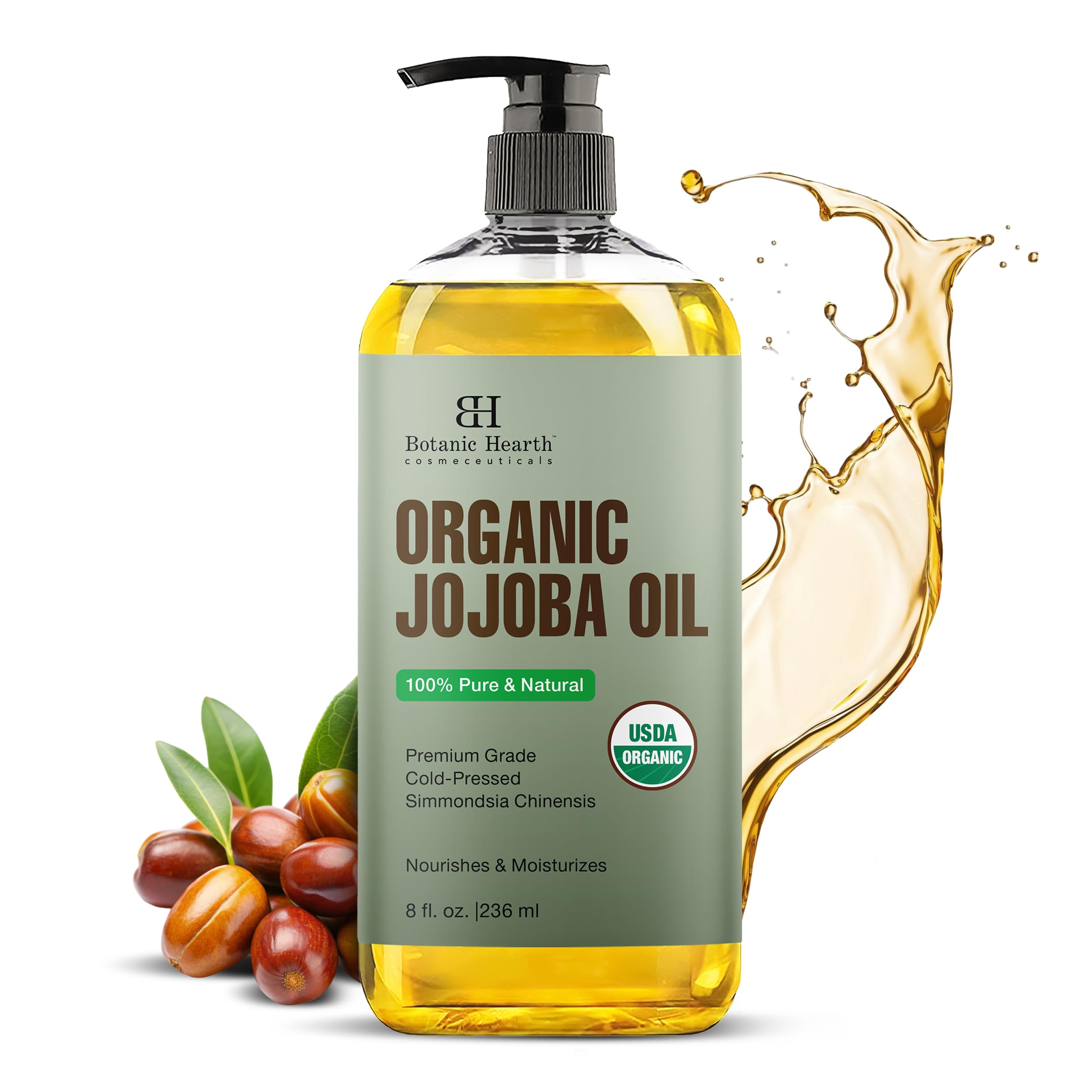 Botanic Hearth aceite jojoba prensado en frío; textura suave para piel y cabello