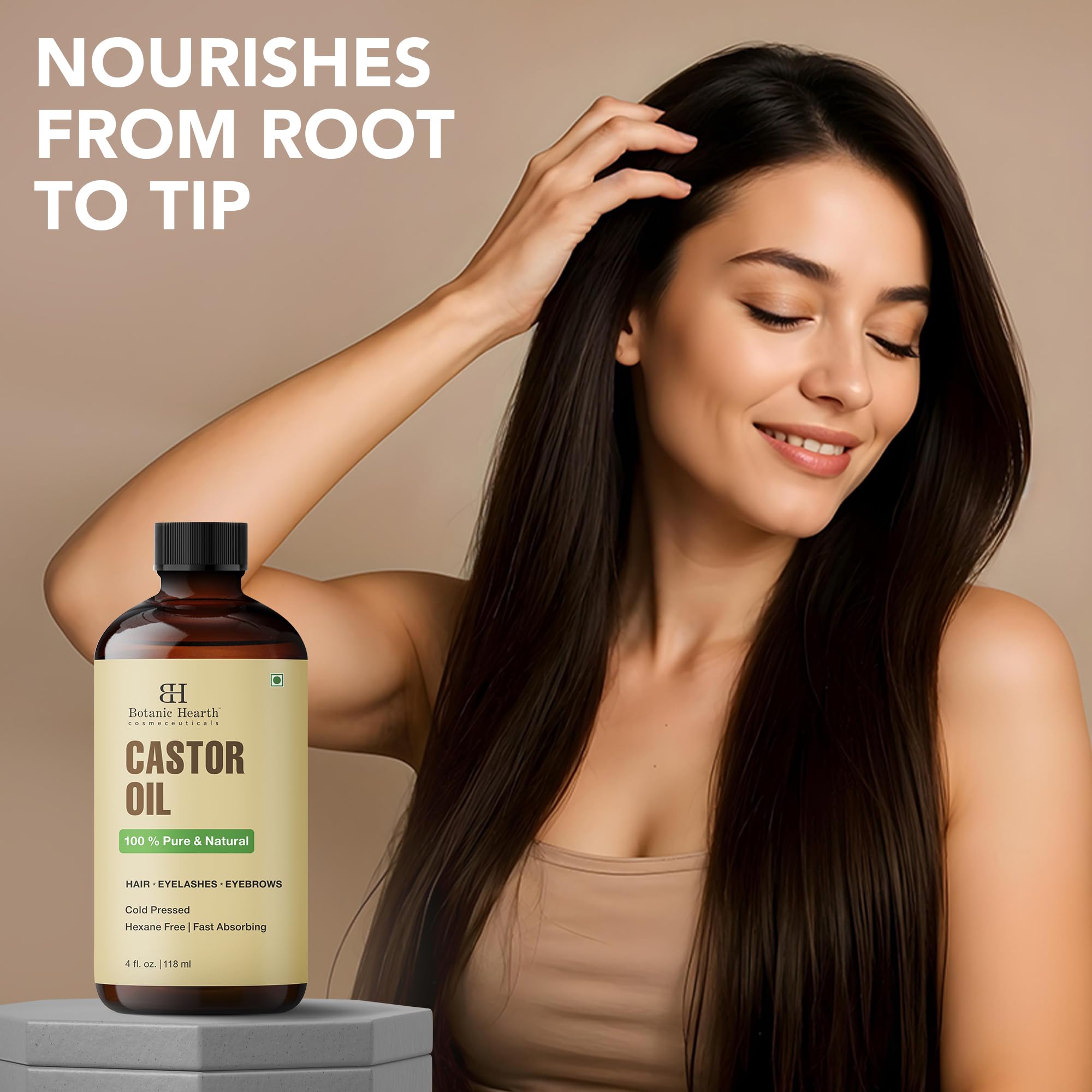 Botanic Hearth cejas y pestañas definidas con uso suave.