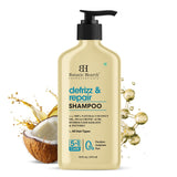 Botanic Hearth champú con aceite de coco en botella, hidrata suavemente el cabello.