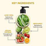 Botanic Hearth Aloe Vera Bergamota, textura cremosa, hidratación profunda para el cabello.