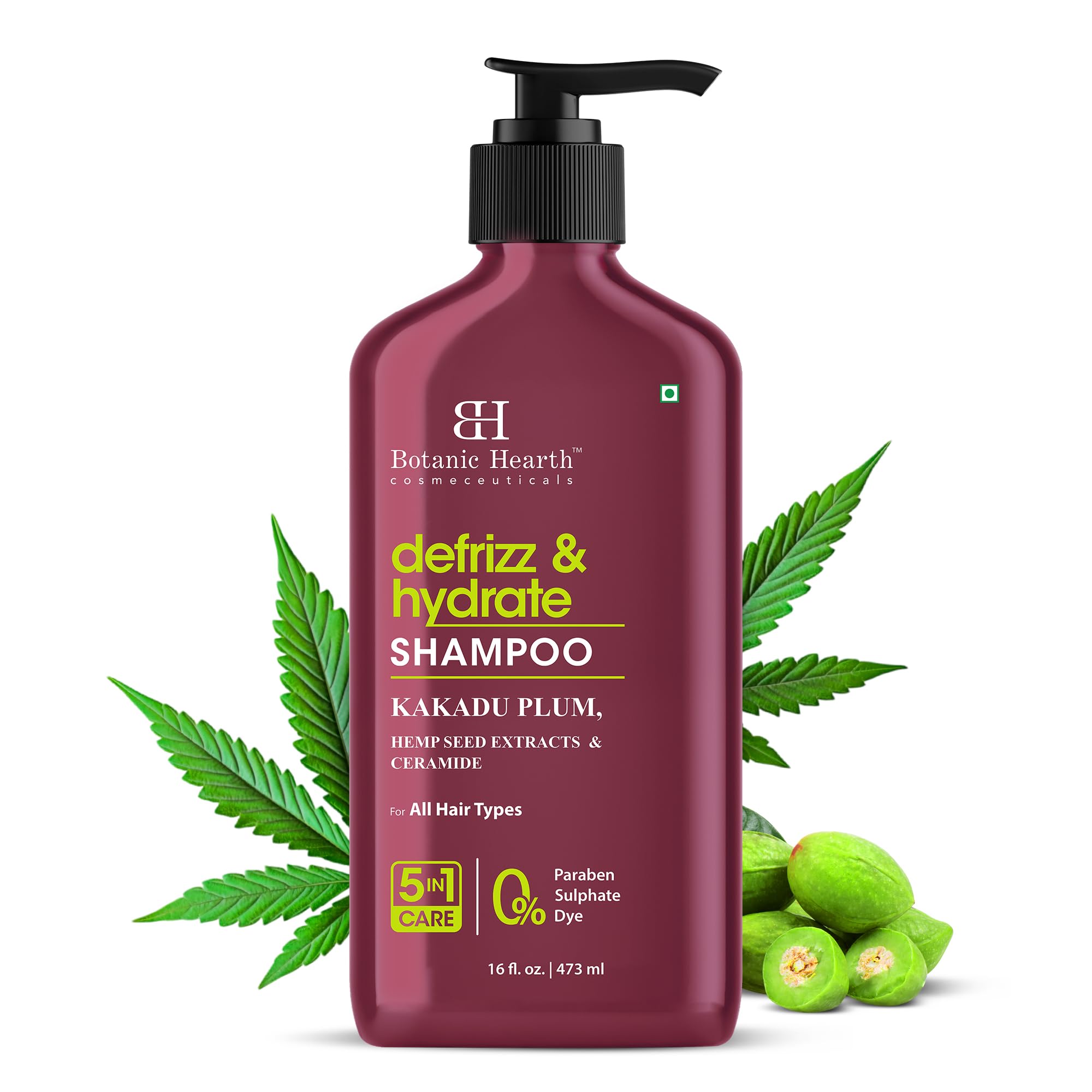 Botanic Hearth Kakadu Plum Shampoo en botella clarificante para cabello limpio y suave