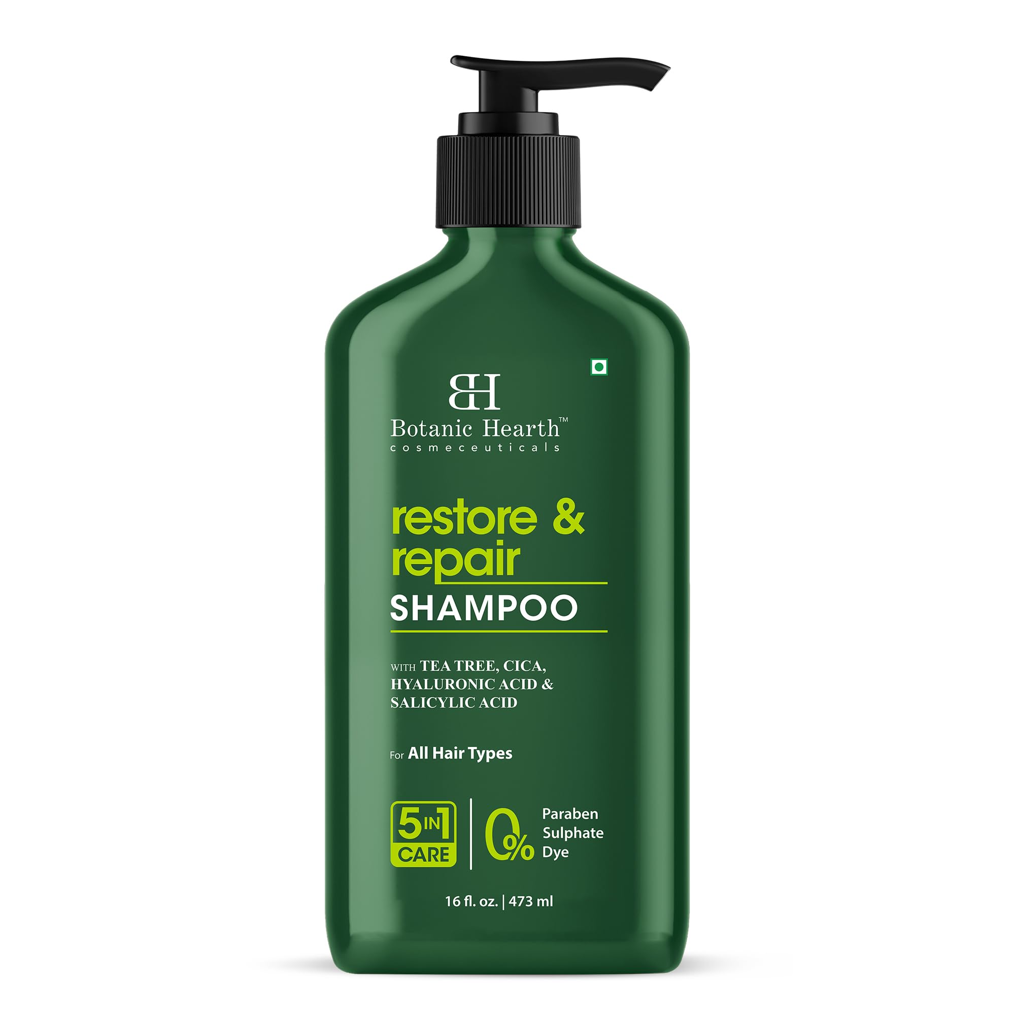 Botanic Hearth Champú de árbol de té, botella abierta con aplicador; equilibrio del sebo.