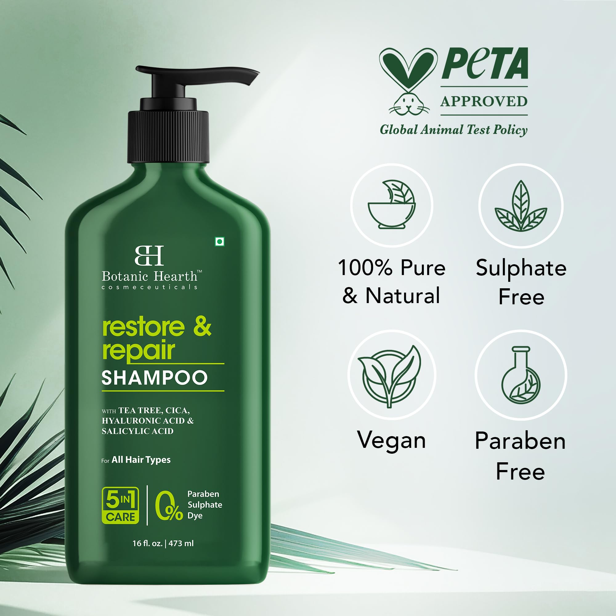 Botanic Hearth Champú, cuidado natural para cabello dañado y seco.