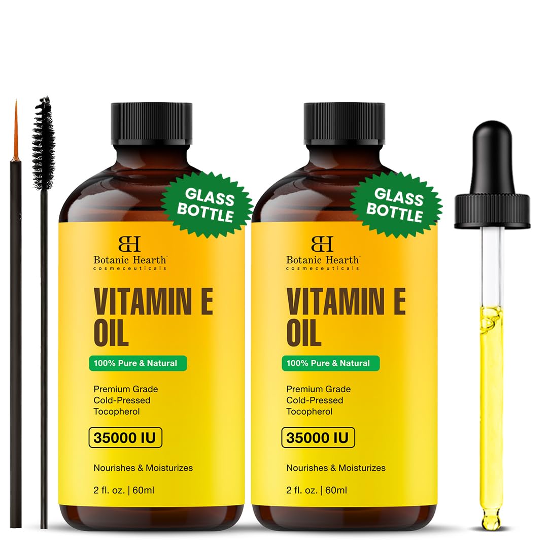 Botanic Hearth Aceite de Vitamina E, botella con gotero para uso diario en piel y cabello