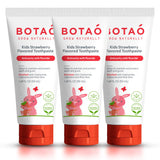 Pasta de dientes BOTAO para niños, sabor fresa natural, uso diario seguro.