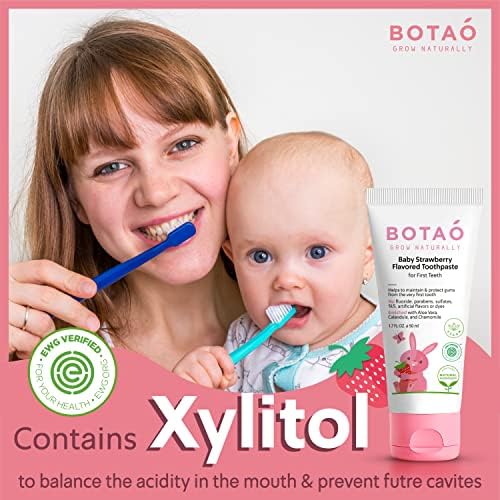 BOTAO pasta para niños sin fluoruro, textura cremosa, ideal para cepillados suaves.