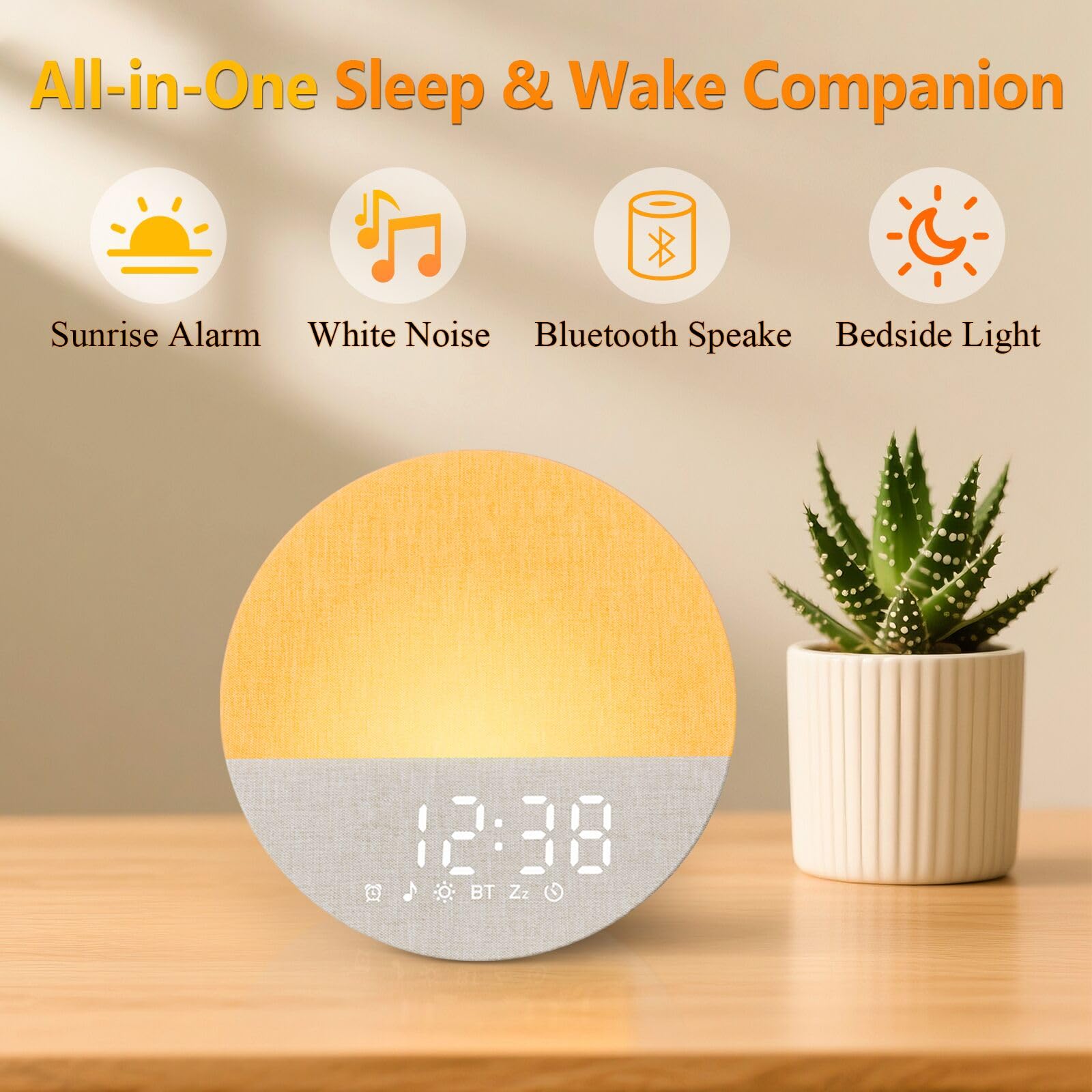 BOTDOYS Despertador snooze con incremento de luz y volumen