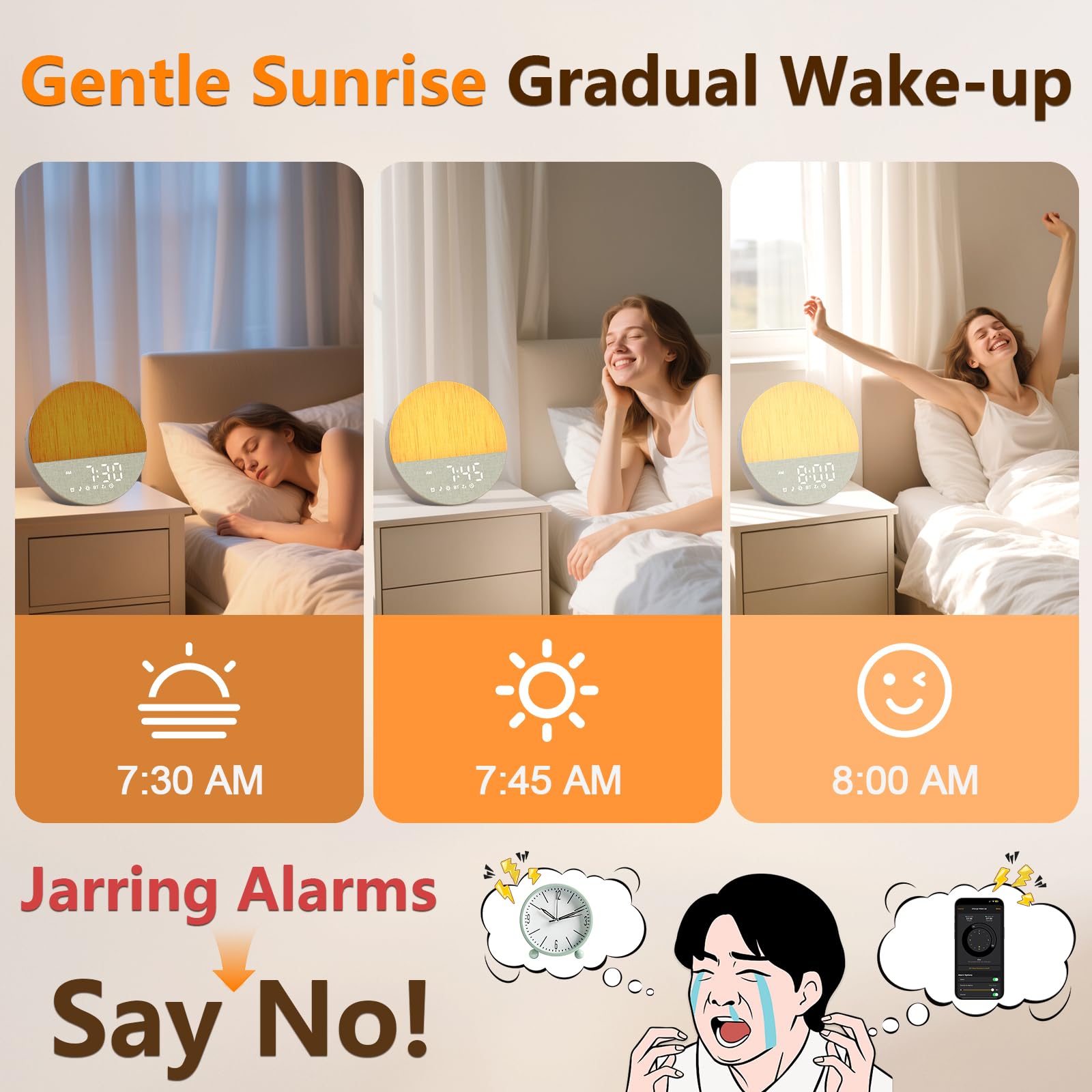 BOTDOYS Despertador tonos suaves para despertar tranquilo y progresivo