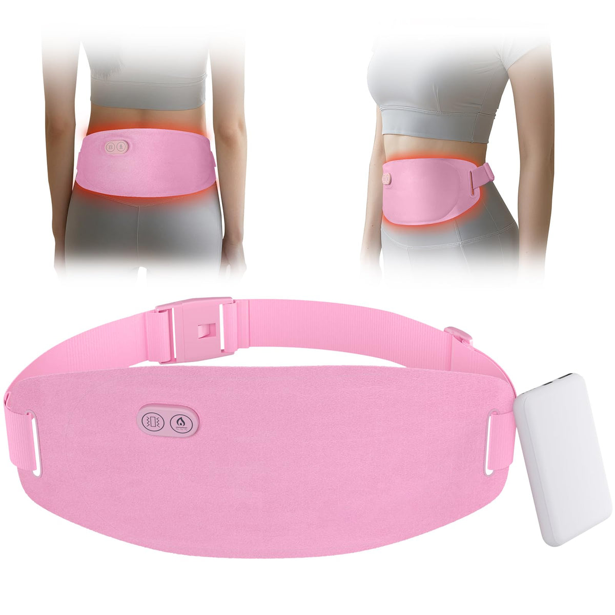 BouZaFoFa calentador portátil con área de calor amplia para abdomen y espalda.