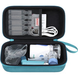Estuche BOVKE para nebulizador portátil, vista frontal, transporte seguro y ordenado.