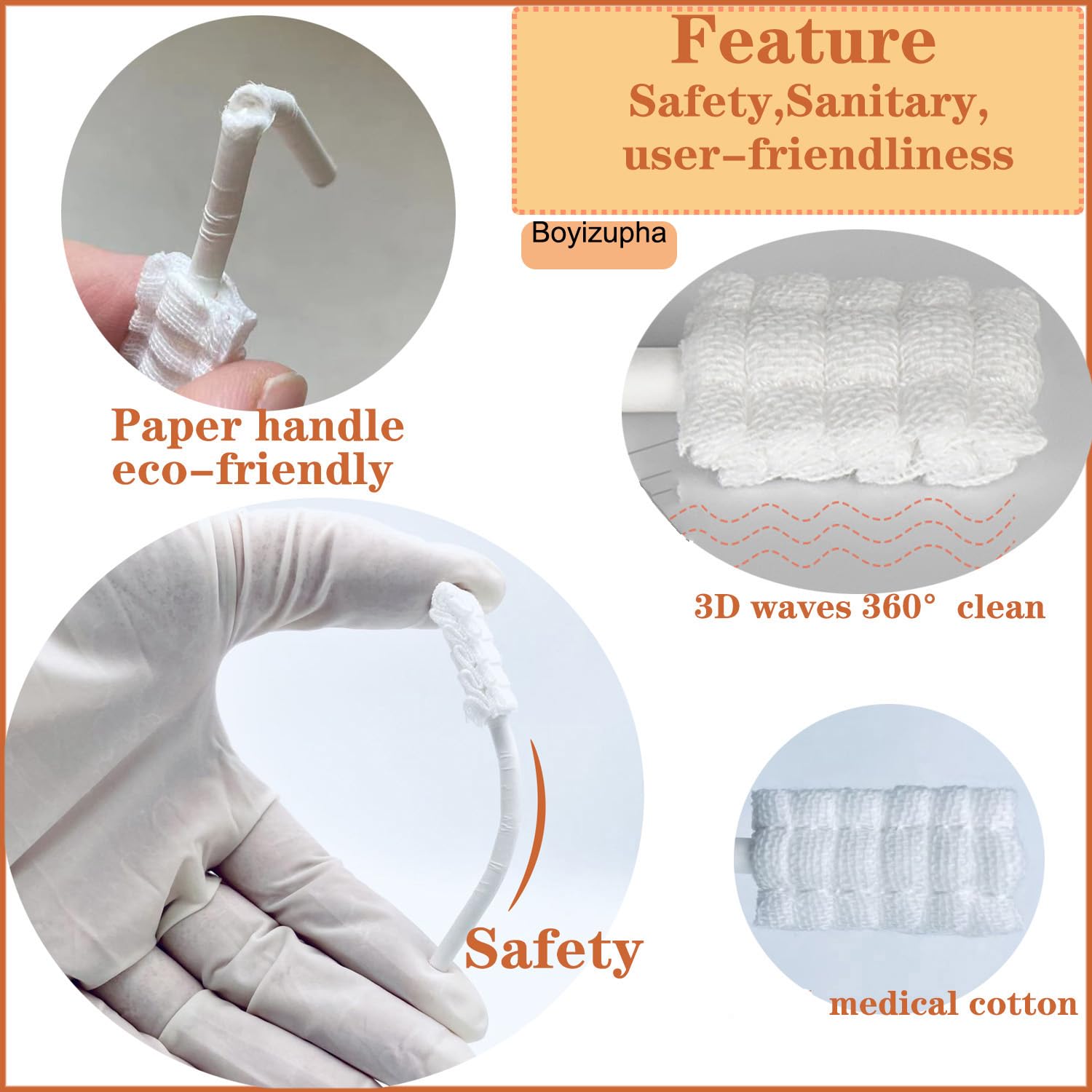 Cepillo dental Boyizupha para bebé, alcance mejorado de dientes y encías