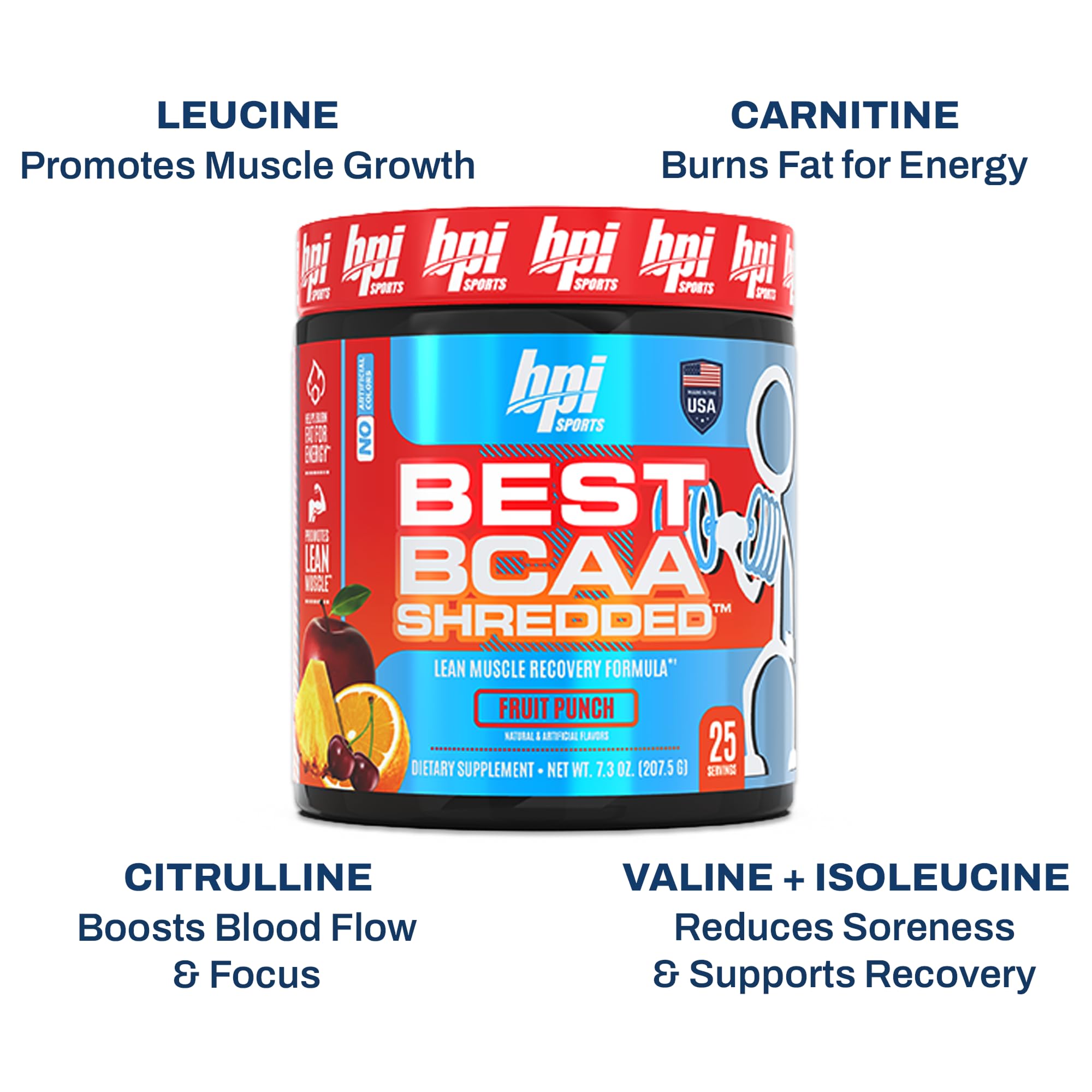 BPI Sports Best BCAA Shredded con carnitina y granos de paraíso para metabolismo