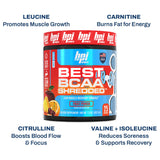 BPI Sports Best BCAA Shredded con carnitina y granos de paraíso para metabolismo