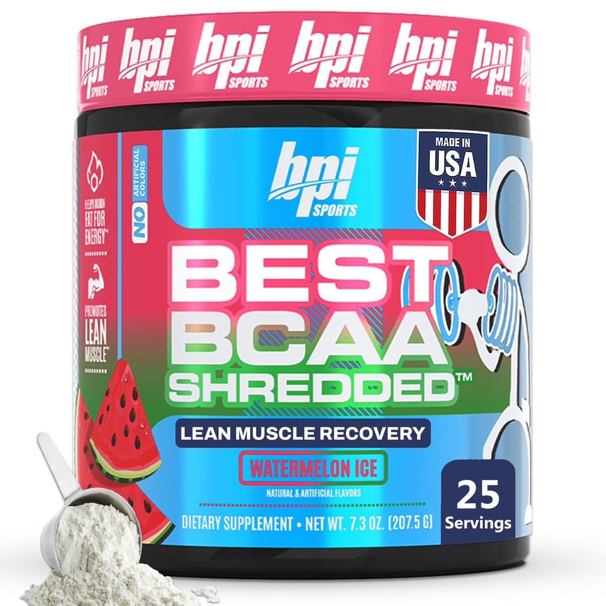 Envase de BPI Sports Best BCAA Shredded para recuperación muscular tras entreno