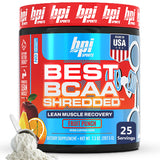 BPI Sports Best BCAA Shredded, lata frontal, apoyo a la recuperación muscular sin cafeína