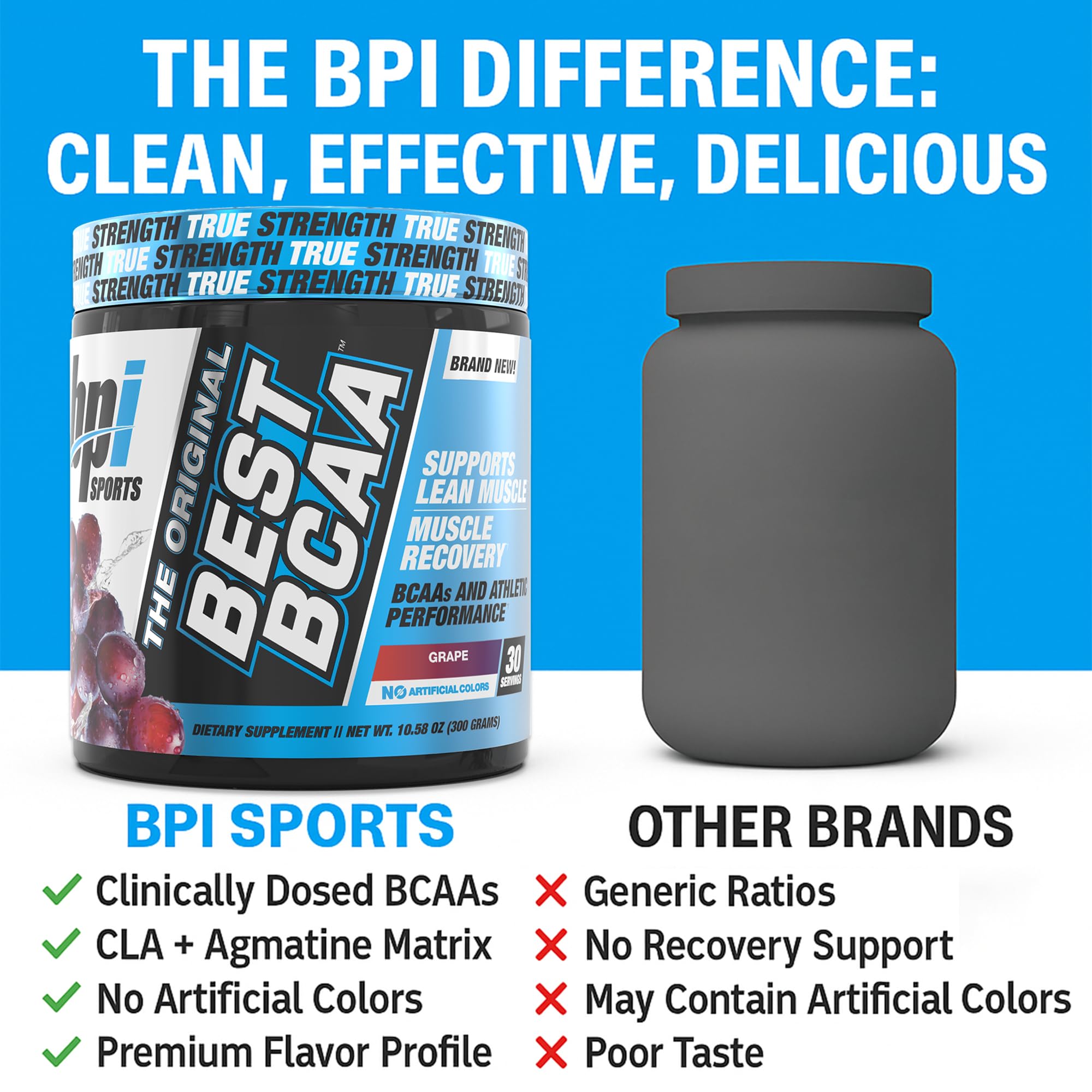 Producto sin azúcar Best BCAA para energía limpia.