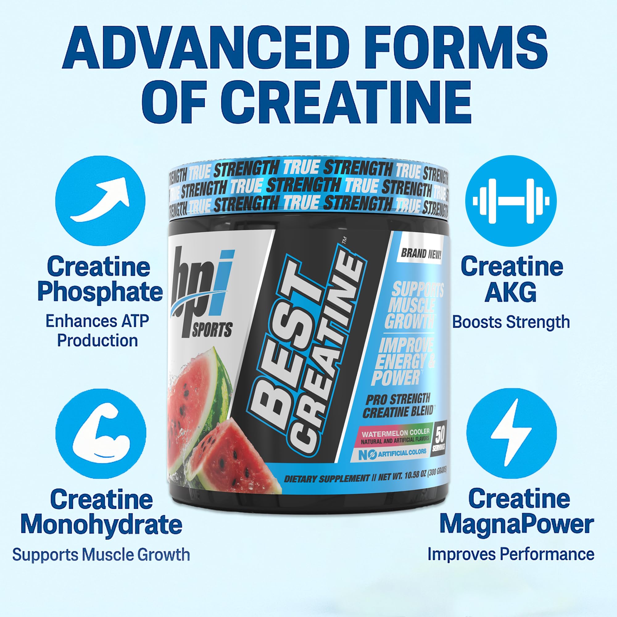 etiqueta sabor sandía de la creatina BPI Sports