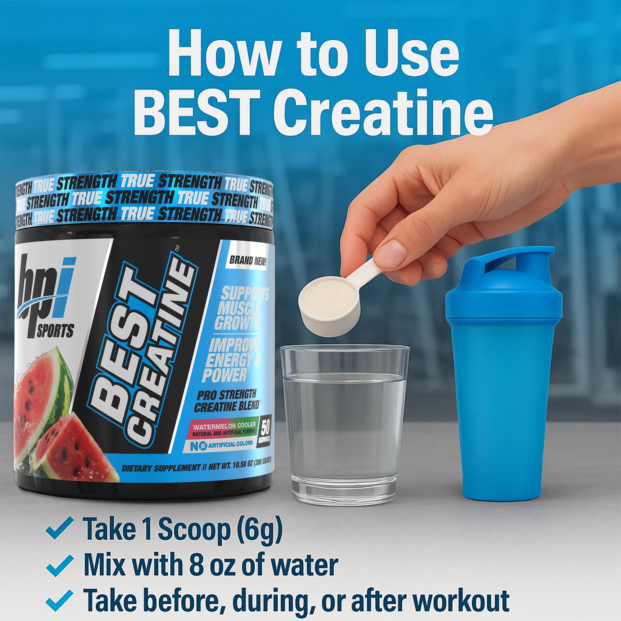 polvo blanco de creatina de BPI Sports