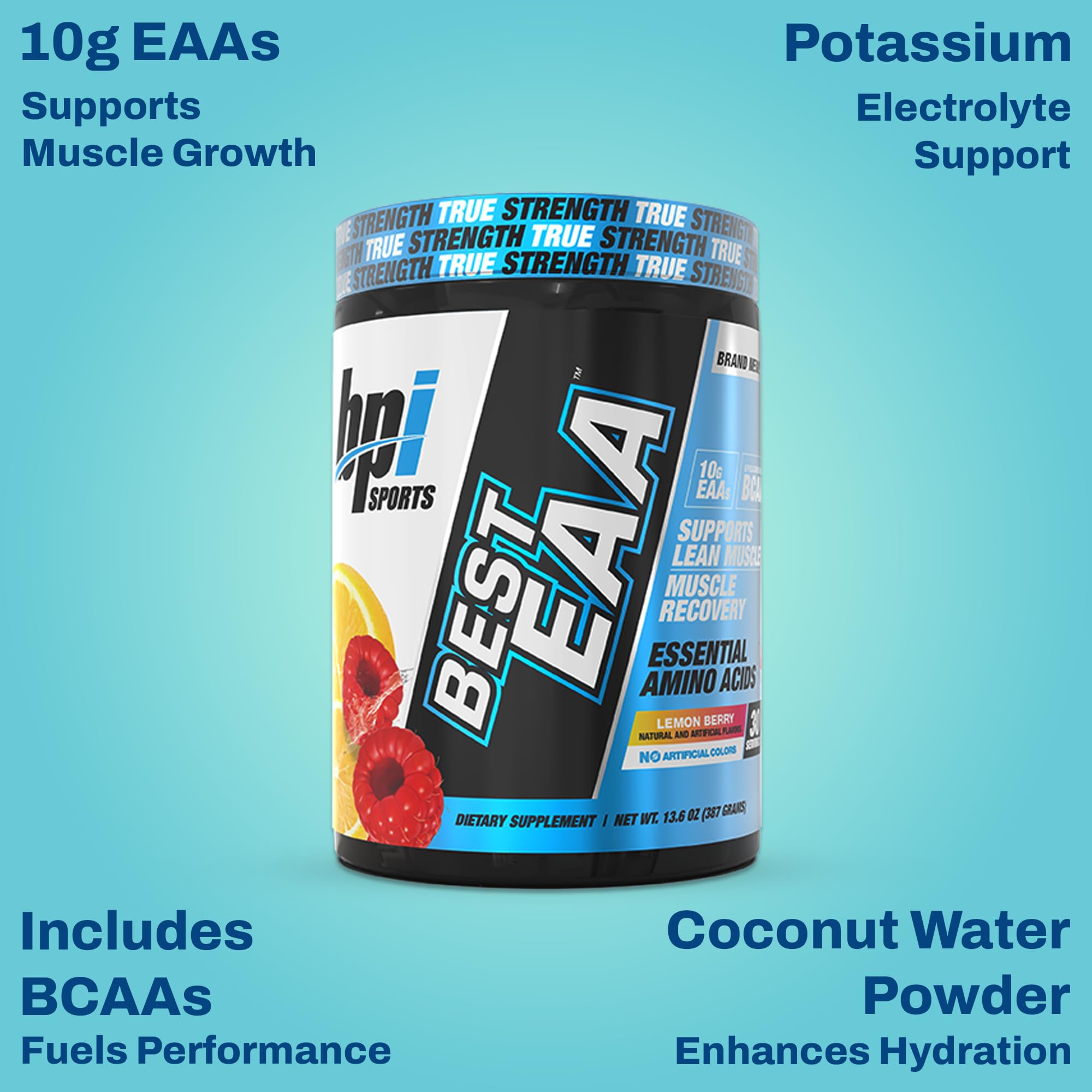 Fórmula de hidratación con agua de coco y electrolitos, EAA de BPI Sports.
