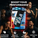 Mezcla pre-entrenamiento BPI Sports EAA con sabor Limón-Frutos Rojos, energía en acción.