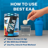 Fórmula sin azúcar de BPI Sports EAA en sabor Limón-Frutos Rojos.