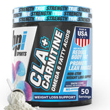 BPI Sports CLA+Carnitine en envase, CLA-Carnitina para apoyo metabólico.