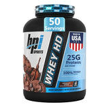 Envase de BPI Sports Whey HD Iso, proteína de alta calidad para músculo.