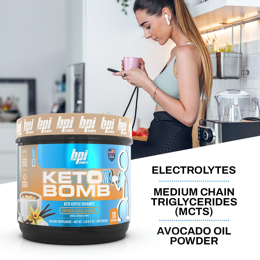 BPI Sports Keto Bomb ofrece energía para entrenos y vida diaria gracias a MCT y electrolitos.