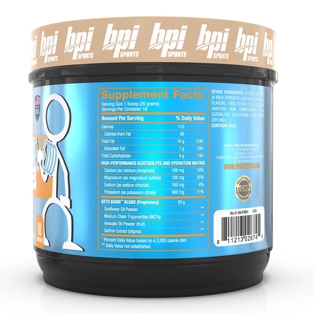 BPI Sports Keto Bomb sin azúcar, ayuda a mantener la cetosis en la rutina.