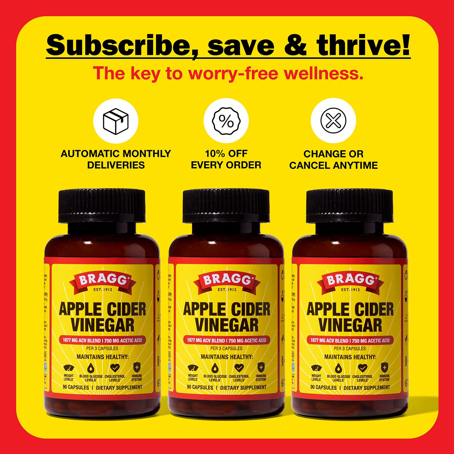 Bragg ACV Capsulas etiqueta nutricional clara para revisar contenidos.